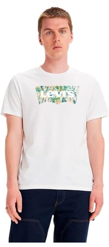 Levi's Graphic Crewneck Tee T-shirt, Watercolor Bw Fill White+, XS Uomo