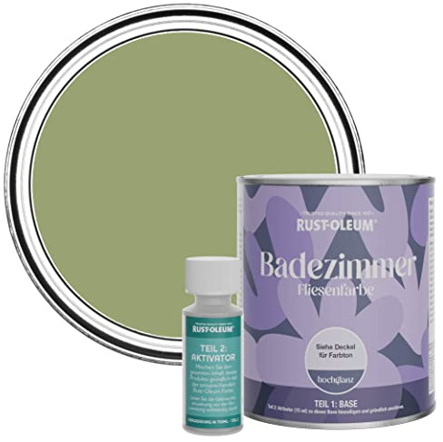 Rust-Oleum wasserfeste grün Fliesenfarbe für Badezimmer in Hochglanz Finish - Laubgrün 750ML