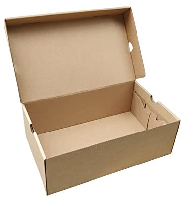 Duiaynke Scatola per scarpe in carta kraft, assemblabile, antipolvere, per ingresso e casa, impilabile, resistente (35 x 25 x 12 cm)