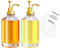 Ticeed 2 Pcs Kaffee Glas Sirup Set 500Ml Kaffeesirup Pumpspender Essig und Ölflaschen Set mit 40 Aufkleber Trichter Spenderflaschen Olivenöl Flasche Spender für Coffee Bar Küche (Gold)