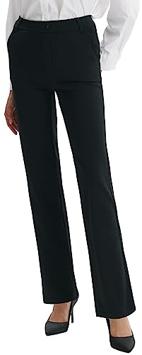 LaiEr Vestido de la Sra, cinturón de Pantalones, Pantalones de Trabajo elásticos con Lazo, Ocio Comercial, Pantalones de Bolsillo con Botas de Yoga