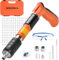 Pistola Per Chiodi Con 220 Pezzi Rotondi, Pistola per Unghie Sparachiodi, Portatile Nail Gun Silenziatore Regolabile Pistola Per Chiodi In Acciaio Pistola Per Chiodi Pistola (ORANGE+220PCS)