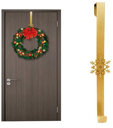 Cintre de couronne pour porte d'entrée, couronne de Noël, suspension de couronne de porte au-dessus de la porte, crochets de suspension en métal argenté pour décoration de fête de Noël, maison, bureau