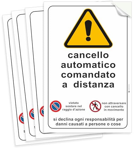 Pubblimania 4 pegatinas para puerta automática, película adhesiva suave, impermeables y lavables (4 puertas automáticas de 15 x 20 cm)