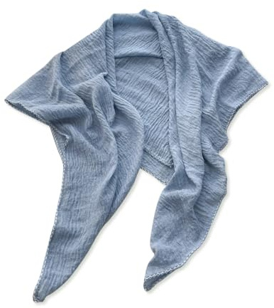 LumiSyne Foulard Froissé Pour Femme Foulard Carré Couleur Unie Coton Lin Sensation Écharpe Avec Texture Plissée Et Bordure En Dentelle Style Littéraire Vintage Léger Doux Foulards De Tête Châle