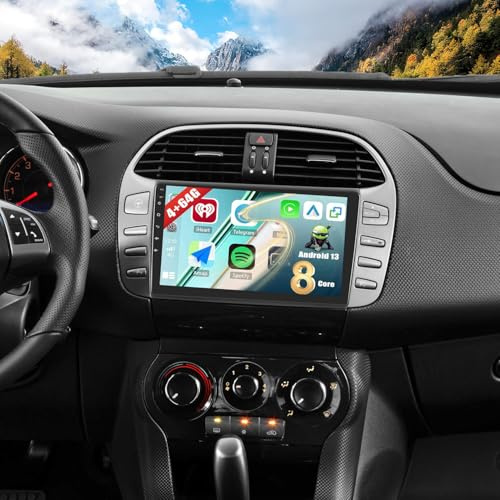 CAMECHO [8-Core 4+64G] Android 13 Autoradio per FIAT Bravo 2008 2009-2013, Wireless Carplay Android Auto, 9 pollici 2 Din Bluetooth 5.0 Supporto GPS WIFI 32EQ DSP+AHD Backup Camera+Mic