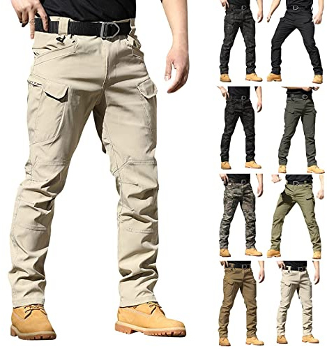 uxxnjfg Pantalones De Trabajo Hombre Trekking Tallas Grandes Pantalones Tacticos Camuflaje Militar Pantalón con Bolsillos