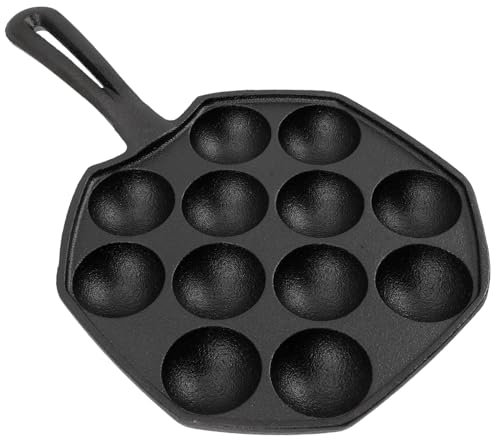 MUCKLILY Cast Iron Pan Baking Snail Escargot Plate Griddle Roasting Baking Steel Non-Stick Tray Seafood Serving