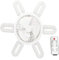 Heilanole Ventilador de Techo Pequeño con Luz y Enchufe, Velocidad Ajustable, Lámpara Plegable con Control Remoto, Bombilla LED Regulable de 3 Colores.