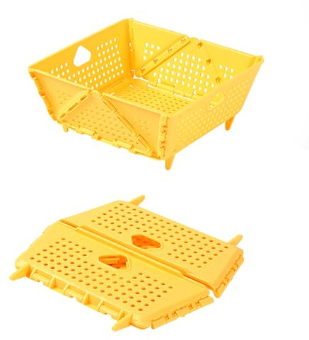 Colador plegable de plástico para cocina, colador de alimentos para frutas, verduras, cesta de drenaje plegable con patas de descanso