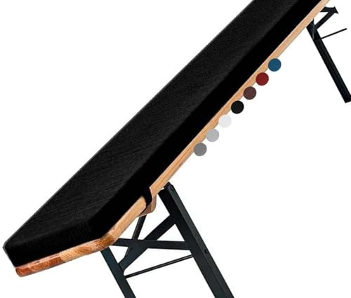 Outdoor Garden Bench Cushion 120cm/150cm/100cm/180cm x 50cm/40cm/30cm/25cm 2/3 Seater Non Slip Indoor Seat Pad for Beer Benches Bay Windows Patios Deck Chairs Swings (Black 200 x 55 x 5cm)