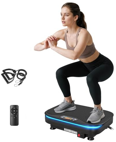 SPORTNOW piastra vibrante piastra vibrante con 99 livelli di intensità 3 luci di pre-programmazione bande di resistenza Bluetooth dispositivo di vibrazione compatto allenatore di vibrazione per la