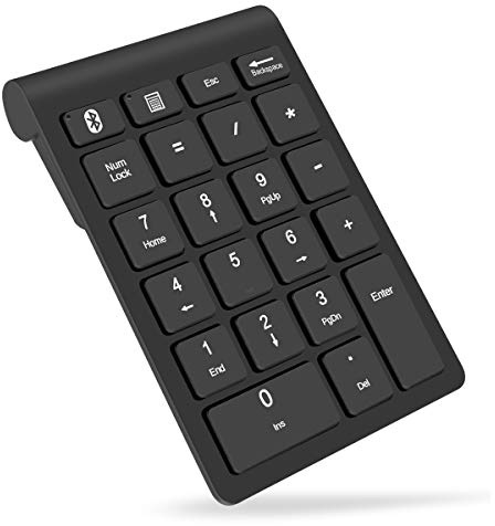 Foloda Bluetooth Number Pad, Wireless 10 Keys USB Number Numeric Keypad for Laptop, 22 Keys Extensions Numpad Keyboard Computer Laptop Accessories (NO Receiver)