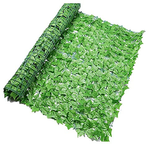 Hosuho Valla de privacidad de hiedra artificial expandible, valla de setos artificiales y rollo de hojas artificiales, decoración para decoración al aire libre y jardín