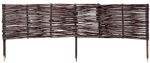 KADAX Beetbegrenzung aus Weide 100 x 40 cm Weidengeflecht für Beete, Gartenwege und Rasen, natürliche Abgrenzung für Blumen und Gemüse