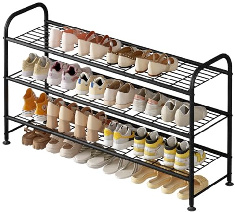 LINZINAR 3 Tier Long Shoe Rack for Closet Metal Shoe Organizer for Entryway