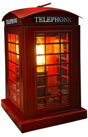 Telephone Box Electric Wax & Oil Melt Burner - Lamp Light Classic UK Red Design with Light Bulb - Compatible with Cello Wax Medallions & Fragrance Mixology Oils