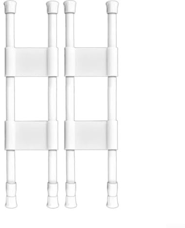 Eawfgtuw Barra di stoccaggio per frigorifero per camper, asta di tensione regolabile a molla per camper, organizer da cucina, accessorio per camper, 40-70 cm, confezione da 2 (bianco 40-70 cm)