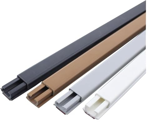 JINGCHI Canalina passacavi Quadrata, canalina passacavi Quadrata, Robusta, Anti-calpestamento, autoadesiva for Cavi elettrici(Brown,15x10mm)