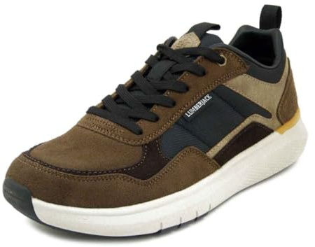 Lumberjack Sneakers Uomo in Pelle Camoscio Marrone e Tessuto Blu, Plantare Estraibile, 17256