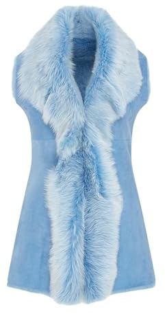 Ladies Women's Soft Real Toscana Sheepskin Leather Gilet Waistcoat