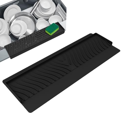 Protección del fregadero - Protección de bordes de silicona, barrera de flexible del fregadero, módulo de protección universal del fregadero, inserto de canaleta de sellado con ajuste de forma