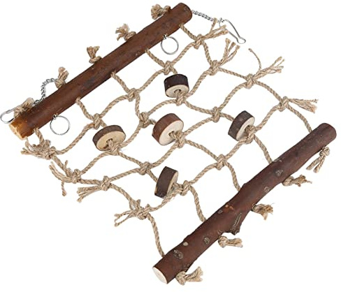Akozon Akozon 1 échelle à Oiseaux en Bois avec Corde de Chanvre pour Perroquets et Petits Oiseaux – Ornements d'escalade pour l'exercice et la Coordination
