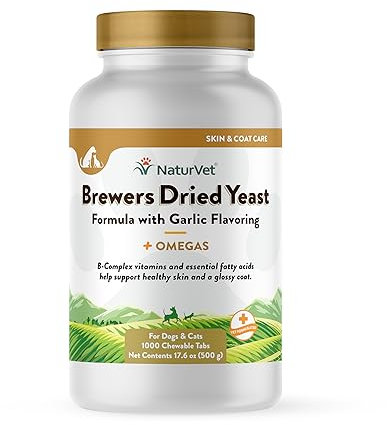 Naturvet 1000 Count Brewer's Dried Yeast Formula With Omegas Tablets For Dogs And Cats