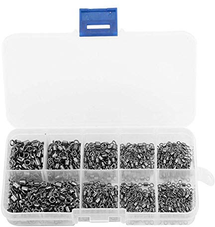 210 Pezzi Girelle Attrezzattura Pesca Girelle da Pesca con Anello Solido Connettore di Linea Pesca per Acqua Dolce d'acqua Salata Altri attrezzi e accessori per la pesca