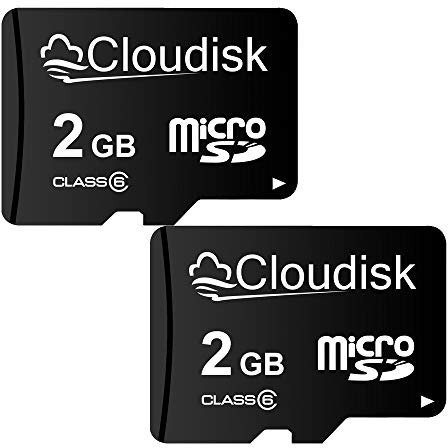 Cloudisk - Tarjeta de memoria microSD de 2 GB clase 6 (2 unidades, 2 GB)