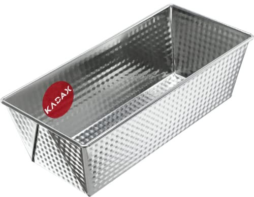 KADAX Cantura da forno rettangolare, forma della scatola in lamiera, forma della torta reale con strato anti -hub, panetteria, stampo per torta, teglia, forma di pane quadrata (25,5 x 12 cm, argento)