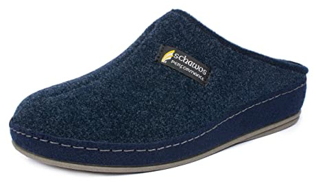 Schawos 6030 Pantoufles feutrées pour hommes, chaudement doublées de laine vierge