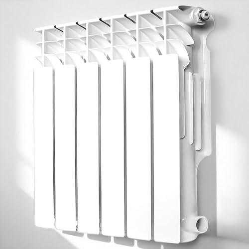Quiet Energy Saving Hot Water Radiator, 6-Panel Wall-Mounted Aluminum Radiator Heater for Kitchen, Bathroom and Bedroom
