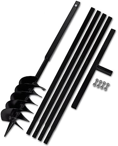 SmtSecLSH Erdbohrer Hand, Erdlochbohrer Handerdbohrer,Pflanzbohrer Für Akkuschrauber,Grabungswerkzeug Zum Pflanzen Für Akkuschrauber, Garten Pflanzen, Tiefkultivieren-Schwarz 150 mm||5 m