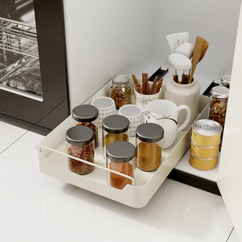 Giklux Cajones Extraibles Deslizantes Cocina, 35 * 42 CM Cajon Telescopico Adhesivo, Cajon Bandeja Extraible Mueble, Gaveta Deslizante para Cocina, Organizador de Cocina