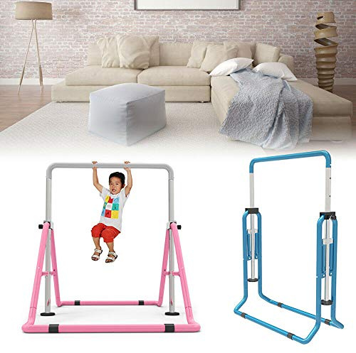 Barra horizontal de gimnasia de altura ajustable para niños, plegable, expandible, para entrenamiento en casa, barras de juego de fuerza muscular, barras de dominadas, equipo portátil de fitness para
