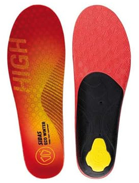 Sidas Unisex 3Feet Winter Insulated Cushioned High-Arched Feet Ski Boot Insoles with EVA Shell for Arch Support | Woven Polyester Mesh Cover, Red, X-Large