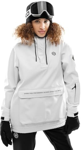 SIROKO - Snowboardjacke mit Kängurutasche für Damen W3-W Antarctica - M - Weiß