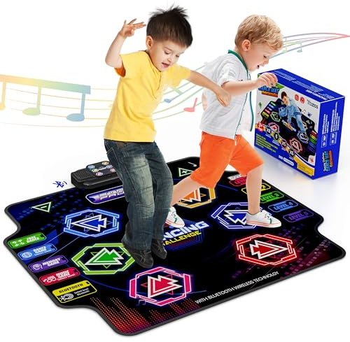 YOZISS Bluetooth Dance Mat Kids, Dance Mat for Girls and Boys, Non-Slip Portable Dance Pad, 5 Music Game Modes, Electronic Dance Mat Birthday Gift for Kids Ages 4-12