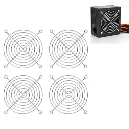 FLAVNTEL 4 Unidades Rejilla Protectora para Ventilador 120 mm, Rejilla Metálica para Ordenador, Protección contra Polvo y Desprendimientos
