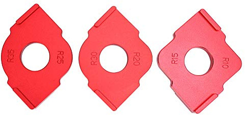 Router Template Jig Set | 6 Radius Gauges R10 - R35 for Woodworking | Aluminum Alloy Half Round Corner Locator/Border Guide/Measuring Tool | Fast Fillet Positioning for Boards