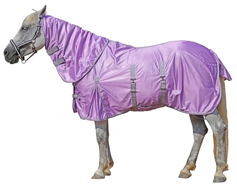 Leberna Combo Mesh Fly Rug with Belly Wrap & Neck Cover - Breathable Cooling Summer Fly Rug for Equine, UV & Insect Protection
