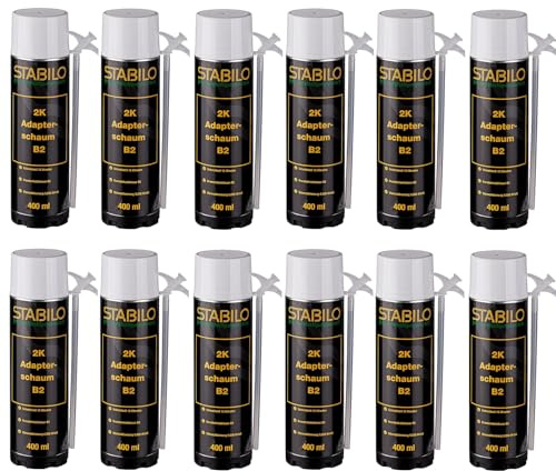 12x Montageschaum 2K B2 400ml | Zargenschaum, Adapterschaum, Schnellschaum, PU Schaum, Bauschaum | 12 Stück