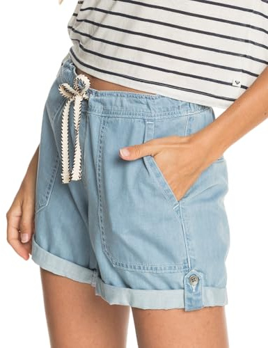 Roxy Milady Beach - Short Vaquero Elástico Para Mujer Short Vaquero Elástico, Mujer, light blue, M