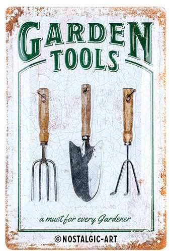 Nostalgic-Art Plaque métallique rétro 20 x 30 cm Garden Tools - Idée cadeau pour les amis du jardin en métal - Design vintage