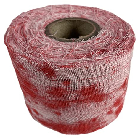luchike 1 rulle 10 meter halloween blodig gasväv bandage tejp mumie bandage makeup dekoration tejp cosplay fest fotografi rekvisita