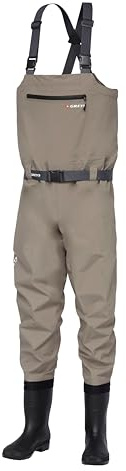 Greys Fin Bootfoot Fishing Waders | Breathable Waterproof Fly Fishing & Hunting Chest Waders for River, Lake and Coastal | Integrated Boots | Adjustable Suspenders | XL | UK 9.5-10.5 | EU 44/45