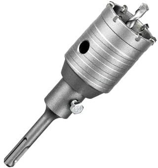 SALI Bohrkrone 50mm SDS Plus M22 Gewinde SDS Plus Schaft 110mm Wandlochsägebohrer Lochsägen-Set mit für Hartmetall-Zentrierbohrer für Mauerwerk Natursteine Sandsteine Kunststeine Beton Marmor Fliese