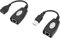 OTOTEC 1 set adattatore Ethernet USB, splitter Ethernet RJ45 a adattatore di estensione USB per Cat5/5e/6/6e, fino a 50 m, adatto per computer, telefoni cellulari, dischi U, stampanti, fotocamere