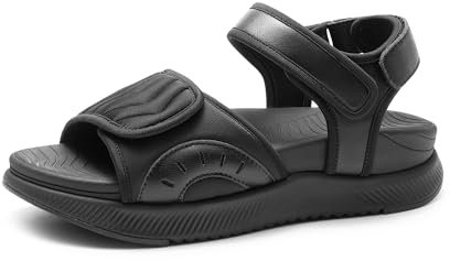 DREAM PAIRS vandringssandaler för kvinnor bågstöd plattform ortopediska sandaler bekväma öppen tå promenader sommarskor lätta utomhus atletisk sport vattensandaler, Svart, 38 EU